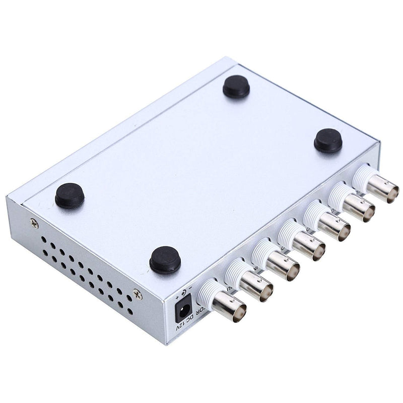 UHPPOTE 4 Channel Color Quad System Video Splitter CCTV DVR Camera Processor Remote Control with 7 BNC Adapter