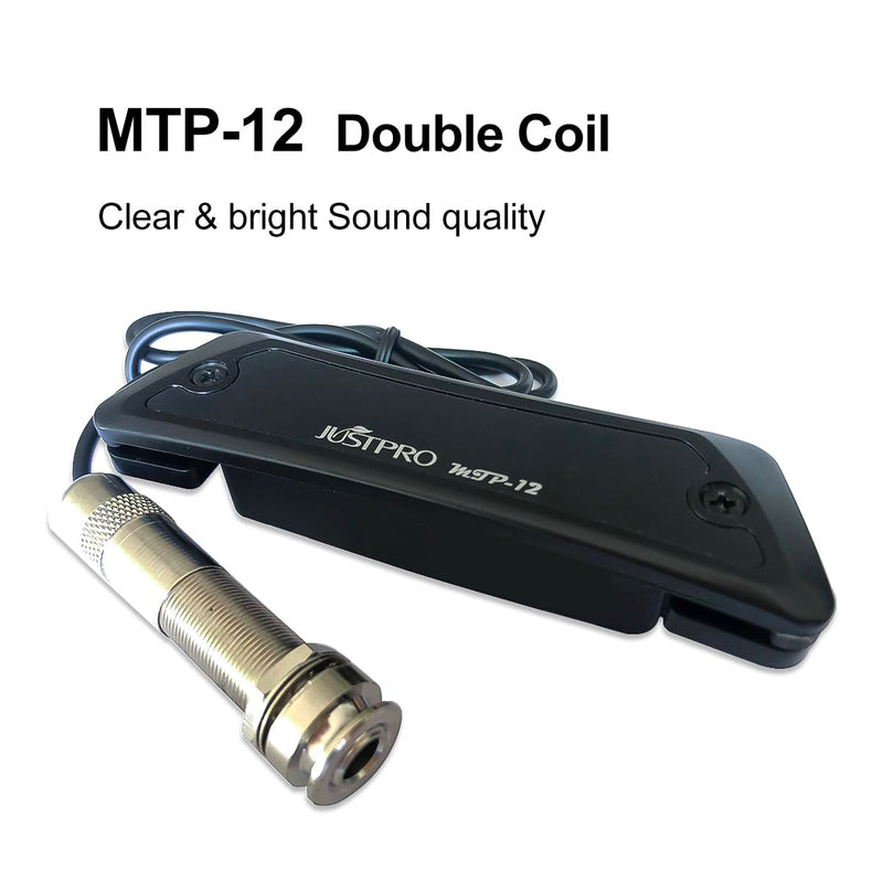 Acoustic Guitar Pickup, Humbucker Magnetic Passive Sound-Hole Guitar Pickups with Audio Output for Acoustic Guitar Double Coil Black