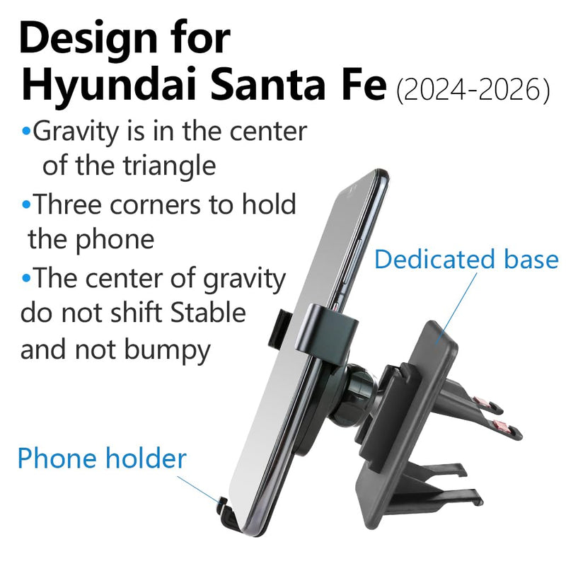 Car Phone Holder for Hyundai Santa Fe 2024 2025 2026 Auto Accessories Navigation Bracket Interior Screen Decoration Dash Board Mobile Cell Phone Mount case