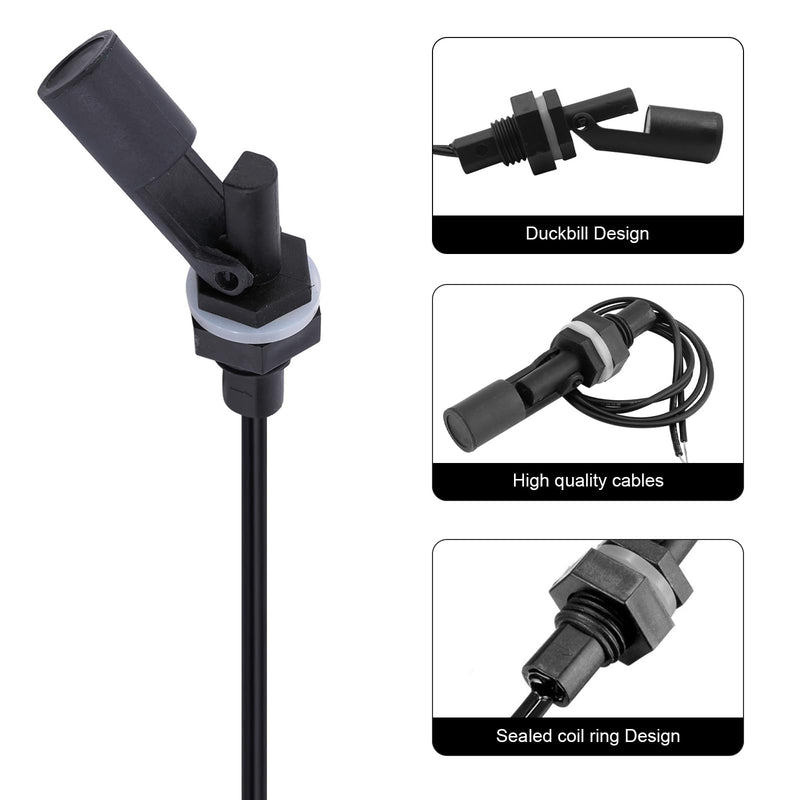 Joycabin Pack of 5 Float Switch Water Level Sensor, Float Switch, Level Switch, Side Mounted Horizontal Float Switch, Liquid Float Switch for Tank, Pool, Horizontal, Aquarium black