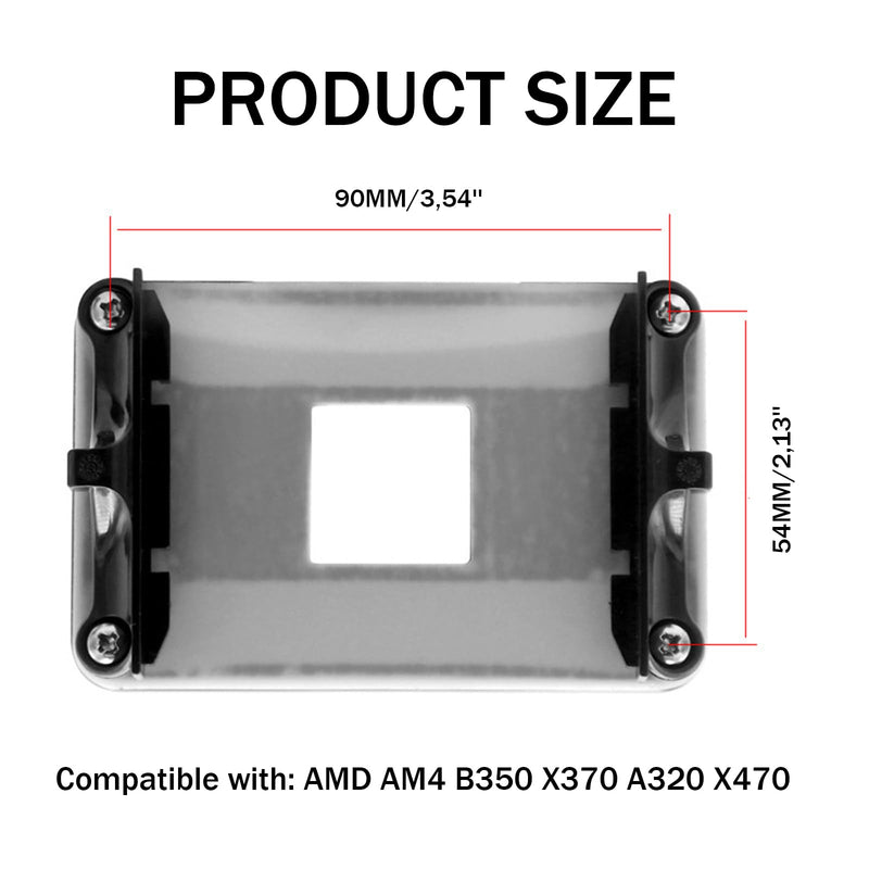 Ryaupy AM4 Backplate CPU Cooler - Heatsink Holder with Screws - Computer Heatsink Back Plate Compatible with AMD B350 X370 A320 X470