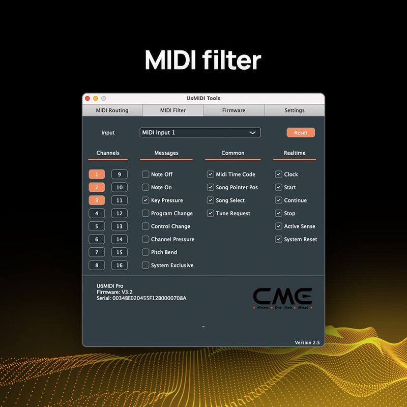 [AUSTRALIA] - CME U6MIDI Pro - MIDI Interface with Router, Mapper, and Filter - Plug-and-play USB MIDI for computers - Standalone 3-in-3-out MIDI for Merge, Split, Thru 