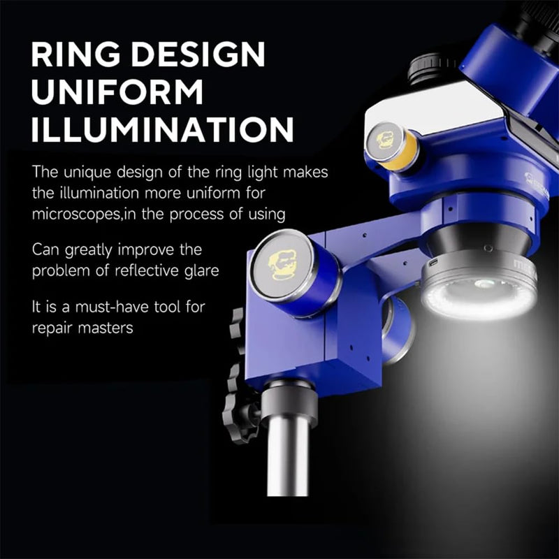 Microscope Ring Light Polarized Ring Lamp Adjustable 72 LED Ring Light Source Anti Glare Eliminates Reflection Illuminator for Stereo Microscope & Camera