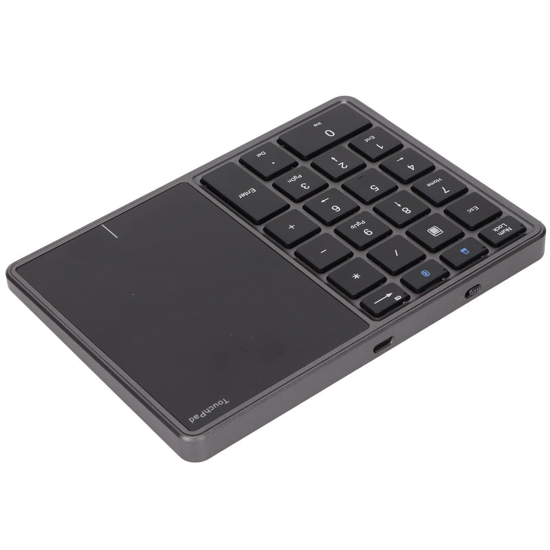 Ejoyous Wire Less Number Pad, 2 in 1 22 Keys 2.4G Numeric Keypad Numpad with Touchpad Trackpad for Laptop PC Computer Desktop Notebook (Iron Gray) Iron Gray