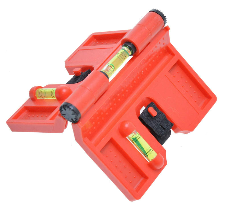 Aqbau® Corner Spirit Level Post Spirit Level with Magnet - Plastic Post Spirit Level - Adjustable Angle Spirit Level Post Angle Spirit Level for Pipe Installation Precision