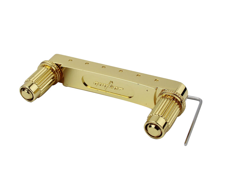 [AUSTRALIA] - Guyker Guitar Tune-O-Matic Roller Saddle Bridge Replacement Part Compatible with Gibson Les Paul LP SG Style 6 String Electric Guitar - GM005, Golden GM005 - Golden 