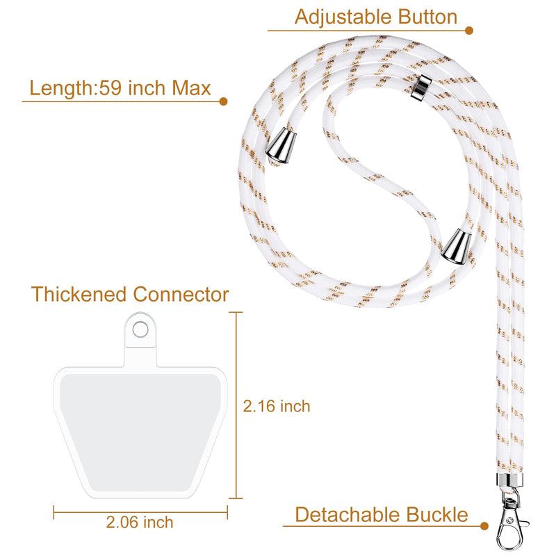 Weewooday 4 Pieces Universal Cell Phone Lanyard Around The Neck Phone Lanyard Crossbody Adjustable Nylon Phone Lanyard Patch with Neck Strap for Most Phones(Bright Color Series) Bright Color Series