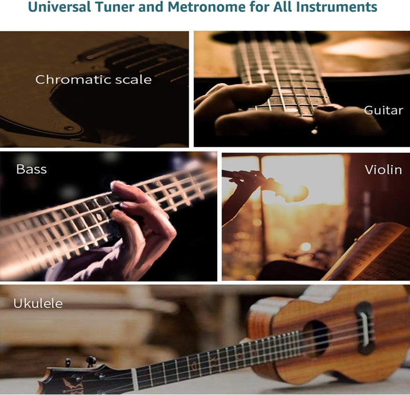 LEKATO Metronome Tuner Rechargeable Tuner Digital 3 in 1 Multifunction Tuner for All Instruments, Guitar Bass, Chromatic, Violin and Ukulele