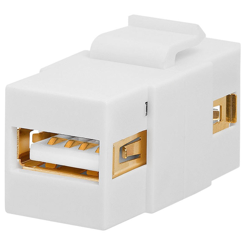 Cmple - USB 2.0 Keystone Jack A Female to A Female Coupler Extension Keystone Jack Adapter Flush Type, USB Type-A to USB