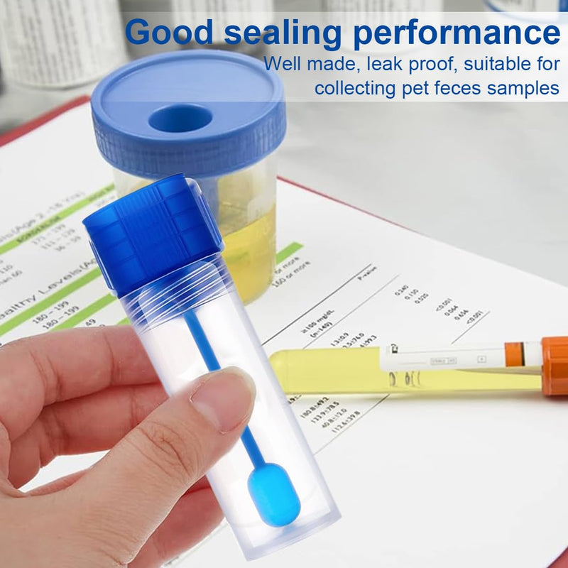 WeddHuis Pack of 20 Chair Sample Tubes for Dog and Cat Sample Tube with Spoon 15 ml Sample Container for Pets