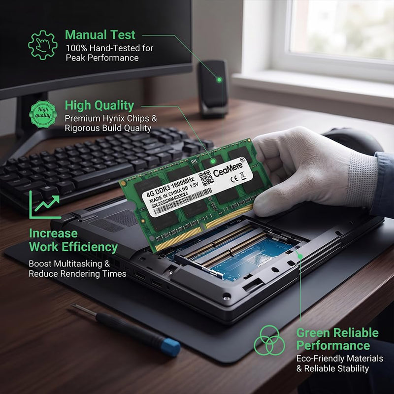 Laptop 4G Memory Module DDR3 | Compatible with Notebook Computer Memory Modules, Frequency 1600MHz