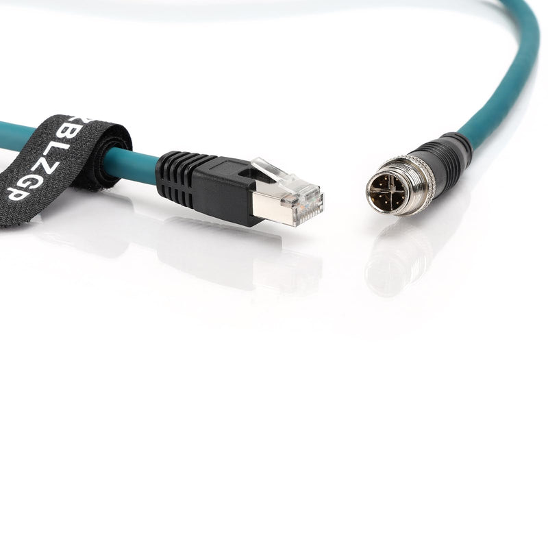 M12 8‑Pin X‑Code Male to RJ45 Cat7e 10Gbps Shielded GigE Cable, 8M (26.2Ft) – High Flex PROFINET/EtherNet/IP Industrial Cord for Cognex, Basler, Vision Sensor, PLC – Dark Green Straight X-code,Dark green