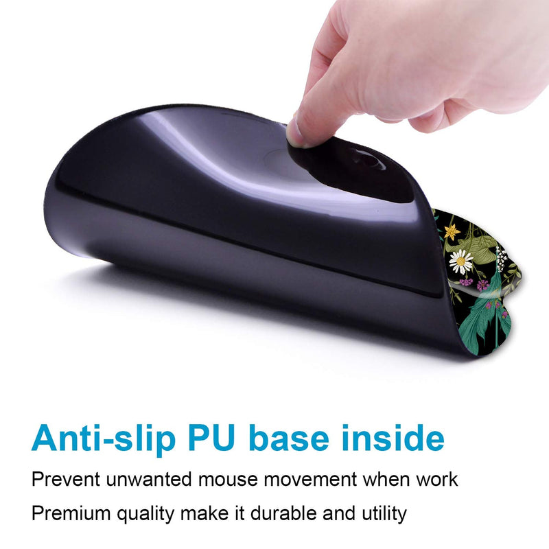 Ergonomic Mouse Pad with Wrist Support Gel [30% Larger], iDonzon Cute Soft Wrist Rest Pad with Non-Slip Rubber Base, Easy Typing & Pain Relief - Garden Flowers Round