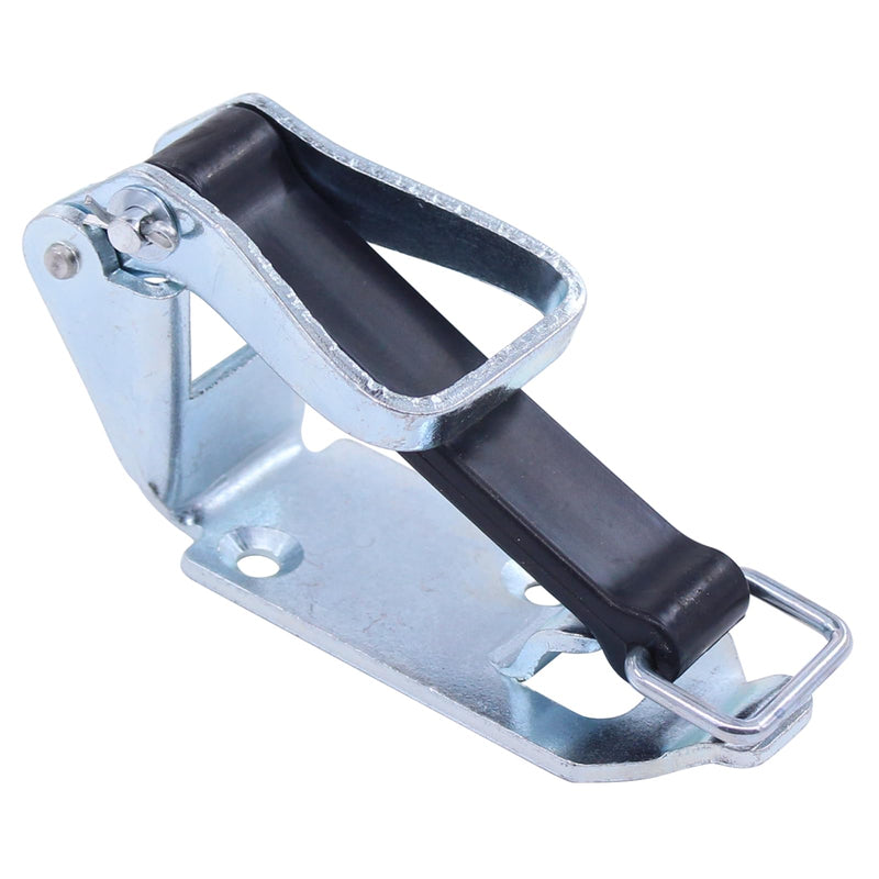 Locking bearing with elastic band, handle holder, shovel holder, axe holder, spade holder, broom holder, tension lock, device holder, tool holder, rubber tensioner for trailers, trucks, construction
