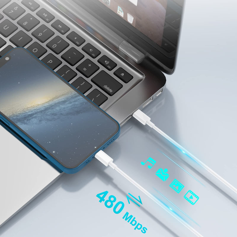 USB C Cable 2 Pieces 1.8 m 60 W USB C to USB C Fast Charging Cable for iPhone 15/15Pro/15ProMax, Samsung S23/S22/S21 Series, Huawei P50 P40 P30 Type-C Devices etc Pack of 2, 1.8 yards