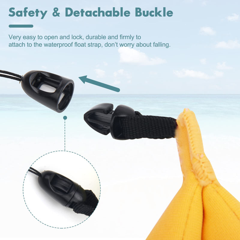 4Pcs Waterproof Camera Float Strap, Universal Floating Strap, Waterproof Camera Float Foam Strap for Underwater Camera Yellow