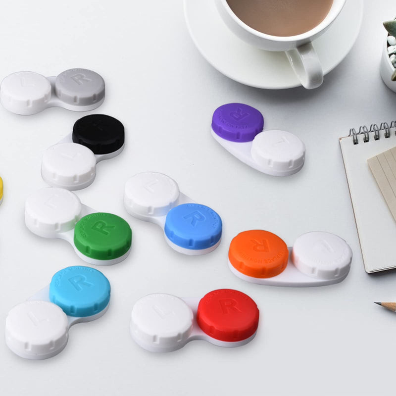 12PCS Colorful Contact Lens Case, Immersion Kit, Leak-Proof Packaging, Suitable for Outdoor Mini Case Screw Top Multicolor-12