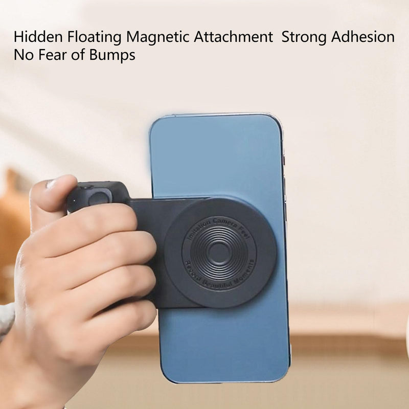 [AUSTRALIA] - Magnetic Camera Handle Bluetooth Bracket, Smartphone Handle Photo Holder with Bluetooth Remote Control for Android for iOS for Video Photo Shooting (with Bluetooth 