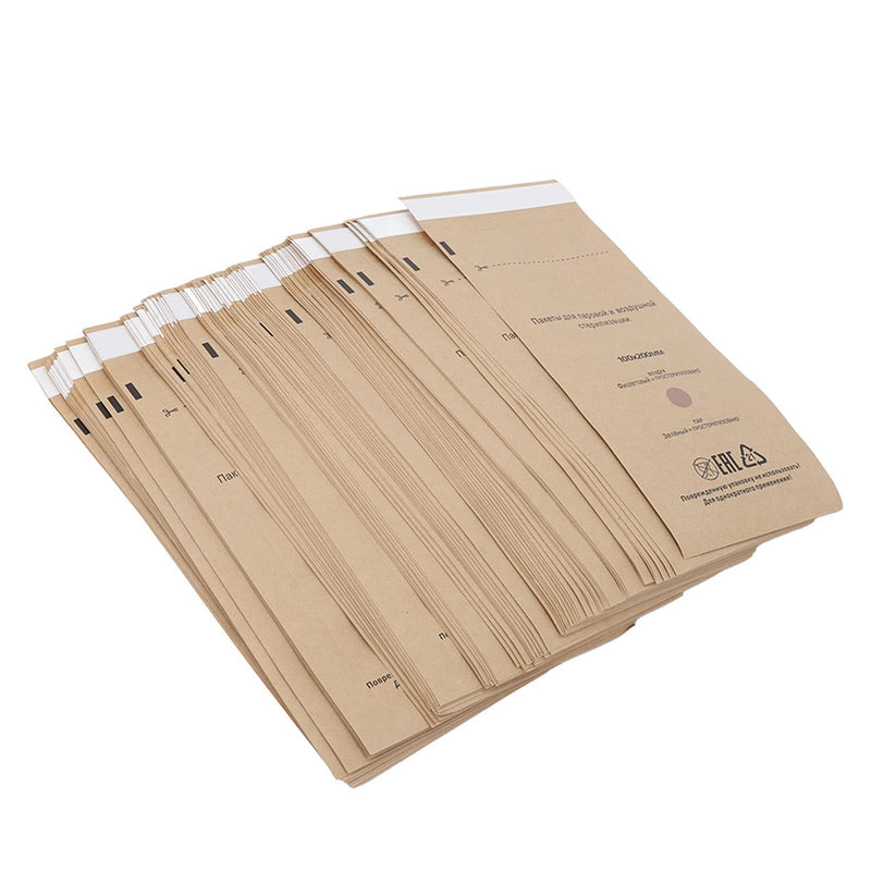 Sterilisation Bags for Dental Clinic, Self-Sealing Bags, Self-Adhesive Sterilising Bags for Oral Hygiene and Nail Art, Beauty Salons and Dentists, Pack of 100