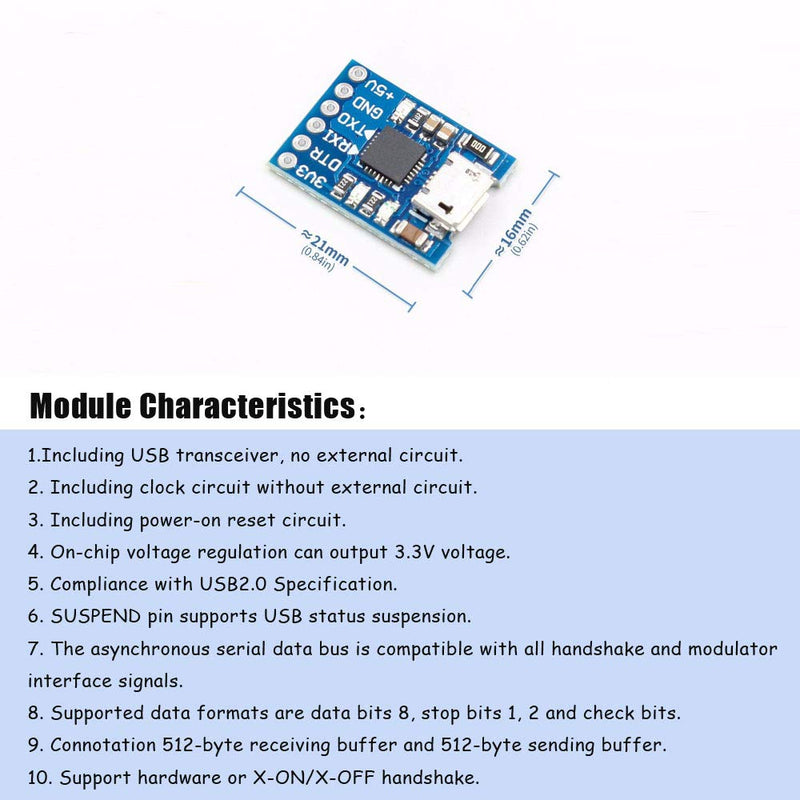 Ximimark 2Pcs CP2102 Micro USB to TTL/Serial UART 6Pin Module Serial Converter STC Downloader Replace FT232