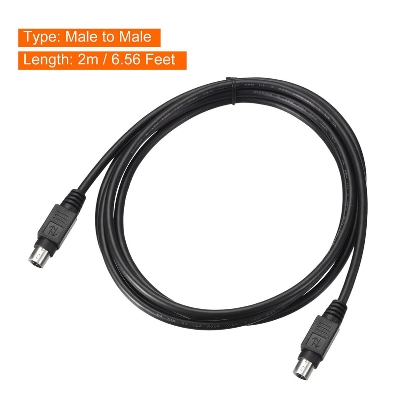 MECCANIXITY PS/2 Mouse and Keyboard Extension Cable 6 Pin 6.56 Feet Male to Male for PC Black