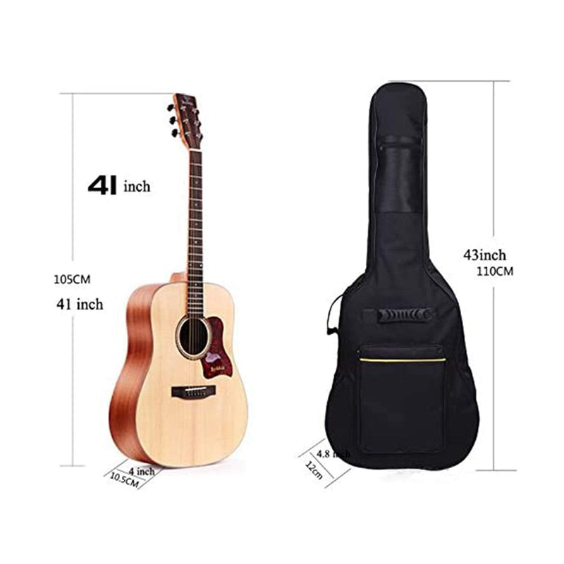 [AUSTRALIA] - 41 Inches Guitar Bag Dual Adjustable Shoulder Strap Acoustic Guitar Gig Bag, Guitar Case Waterproof Oxford Cloth 0.3 Inch Thicken Sponge Pad, Black 