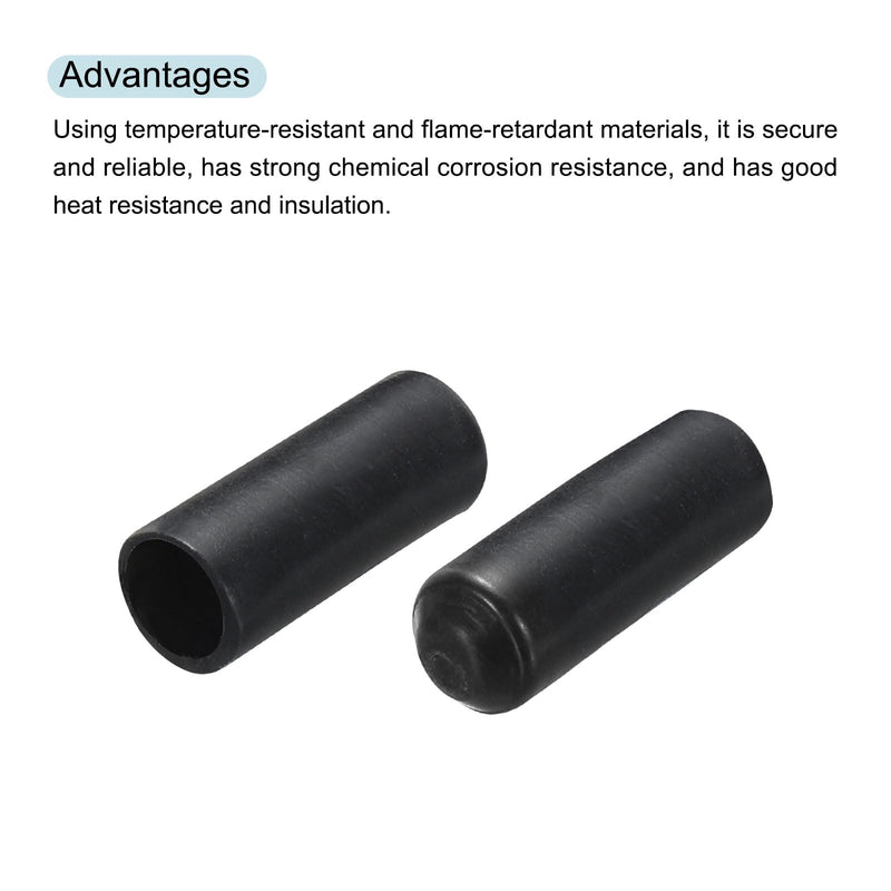 sourcing map Shrinking End Cap 8 mm ID x 25 mm L 2:1 Waterproof Electric Drath Wrap Adhesive Lined Sealed Heat Shrink Tube Caps for Drath Cable Pack of 50