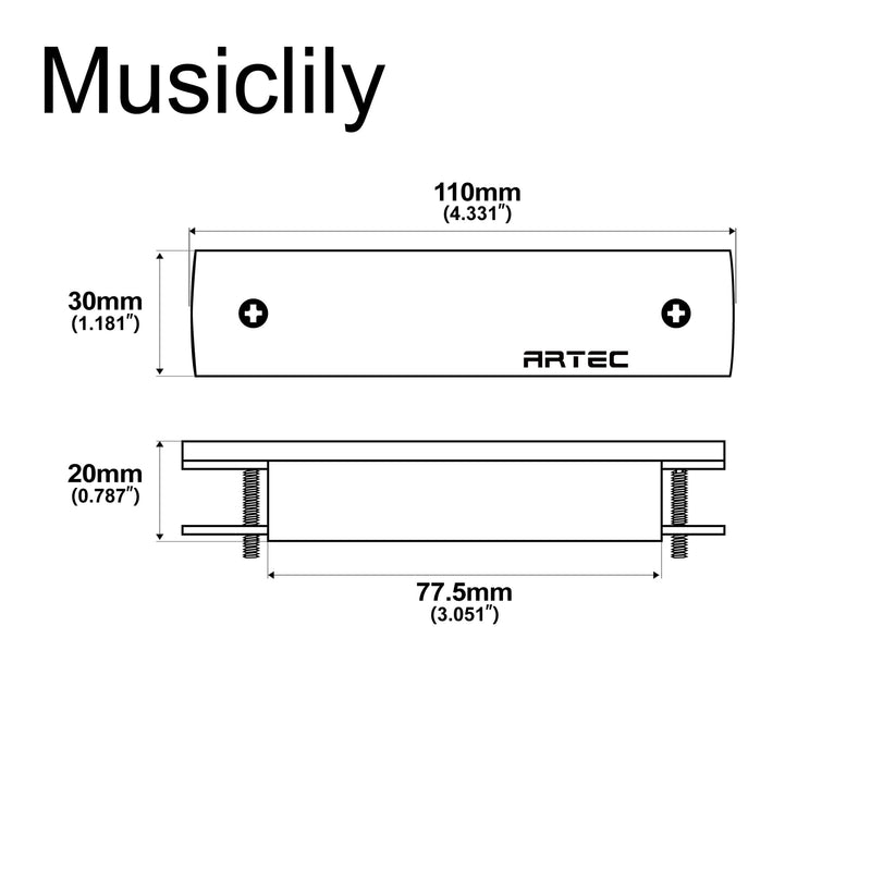 Artec WSHD-OSJ Ceramic Magnet Humbucker Maple Wood Cover Soundhole Pickup 8.4K with OSJ Jack for Acoustic Guitar Maple Cover