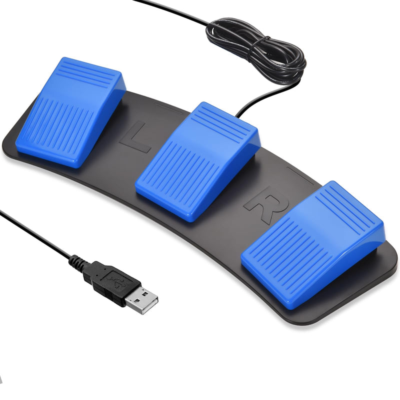 Upgraded Digital Optical iKKEGOL USB Foot Pedal, USB Tripe Foot Switch Game Control, 3 Keys Programmable Footswitch Mouse Keyboard for Video Game Push to Talk, Transcription HID (Triple Pedal) Triple Pedal