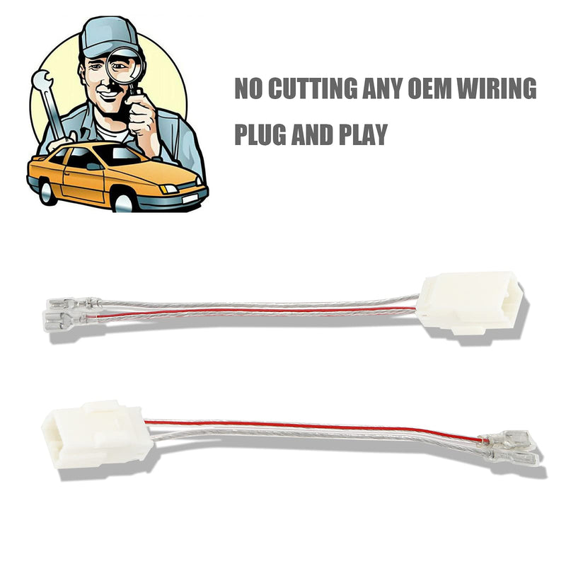 RED WOLF Door Speaker Wiring Harness Adapter 2 PCS Replacement for 2002-2019 Jeep Wrangler JK, Chrysler, Dodge Vehicles Install Aftermarket Front Rear Door Speaker Wire Cable Plug Connector