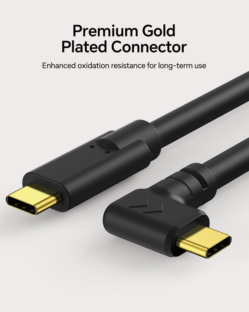 26FT USB C Active Cable for Camera, USB 3.2 Gen 1 5Gbps Data Transfer Cable for Live View, Rignt Angle, Upgraded Copper Core, for Photographers, Videographers, Vloggers, and Content Creators Black 26ft