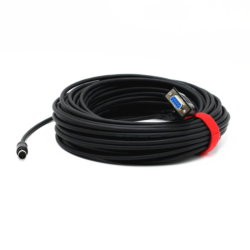 Wood Thrush PTZ Camera Control Cable, 8-Pin Mini-DIN to RS232 VISCA Cable for Long-Distance Camera Control. Connect to Joystick, Keyboard, or PC. Compatible with Most Major Brands. (49.2ft/15m) 49.2ft/15m