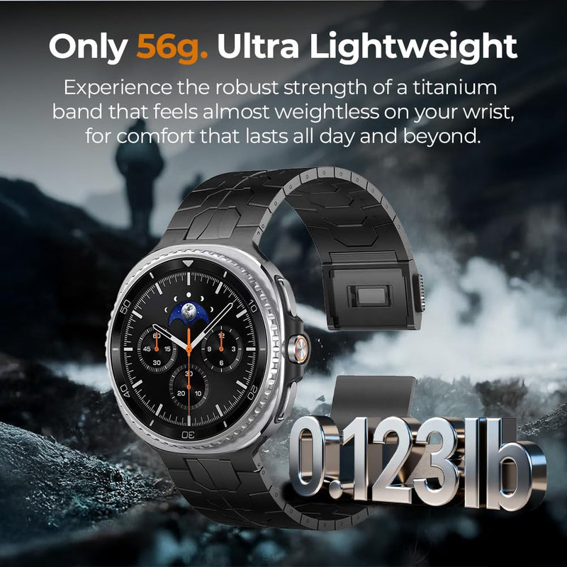 Titanium Magnetic Watch Band Compatible with Samsung Galaxy Watch 9 8 40mm 44mm/ 8 Classic 46mm, No Gap Replacement Strap for Galaxy Watch 9/8 for Men, Lightweight Skin-Friendly silver