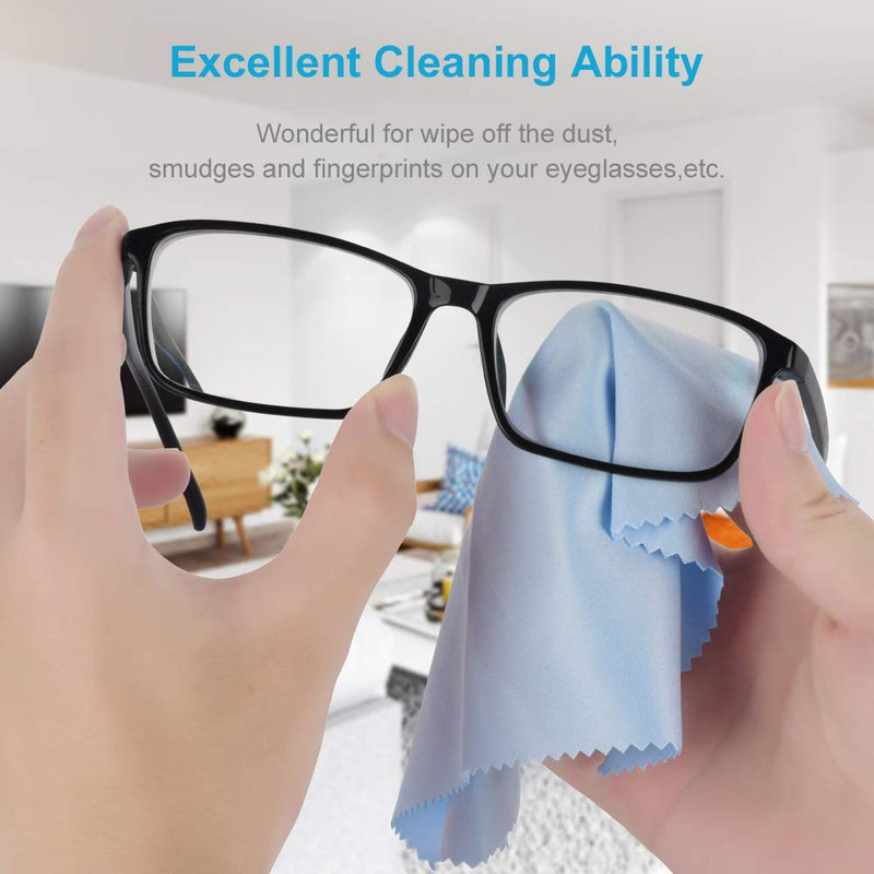8 PCS Microfiber Cleaning Cloth for Glasses (6"x7"), Premium Eyeglass Cleaning Cloth, Lens Wipes Cloth for Electronics, Glasses, TV Screen, Cell Phone and Laptop, Cleaning the Screens Works Well