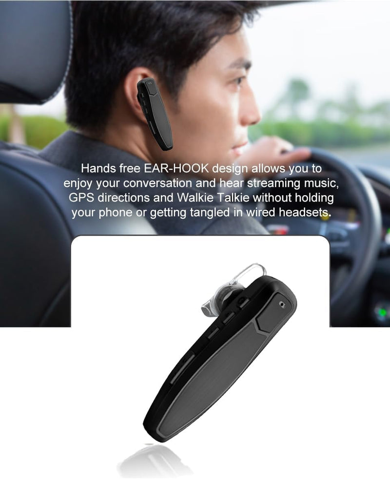 radtel Bluetooth Headset for Walkie Talkie, Noise Cancelling Mic Earpiece Compatible with BaoFeng, Kenwood, Btech Radios UV-32,UC-5R, AR-5RM, BF-F8HP PRO & More (2 Pack)