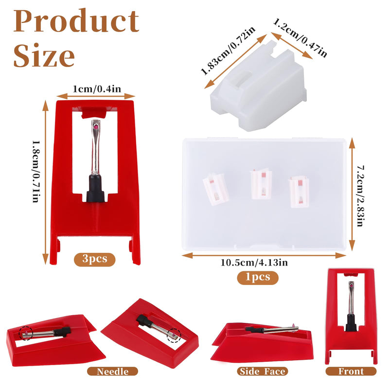 3 Pack Victrola Needle Replacement, Record Player Needle, Turntable Needles, Crosley Record Player Needles for Vinyl Players, LP Phonograph, Turntable