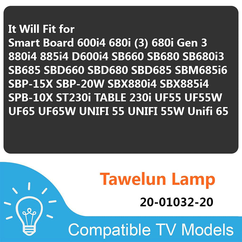 JTL 20-01032-20 Replacement Projector Lamp with Housing for Smart Board Uf55w Unifi 55 Uf65 Uf55