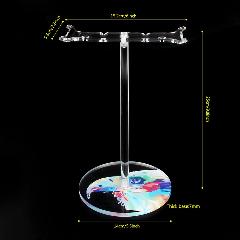 Acrylic Headphone Stand Headset Holder,Transparent Desktop Gaming Headset Stand Hanger Rack for Desk with 2 Earphone Hangers(Color Eagle/Hawk) Color Eagle/Hawk