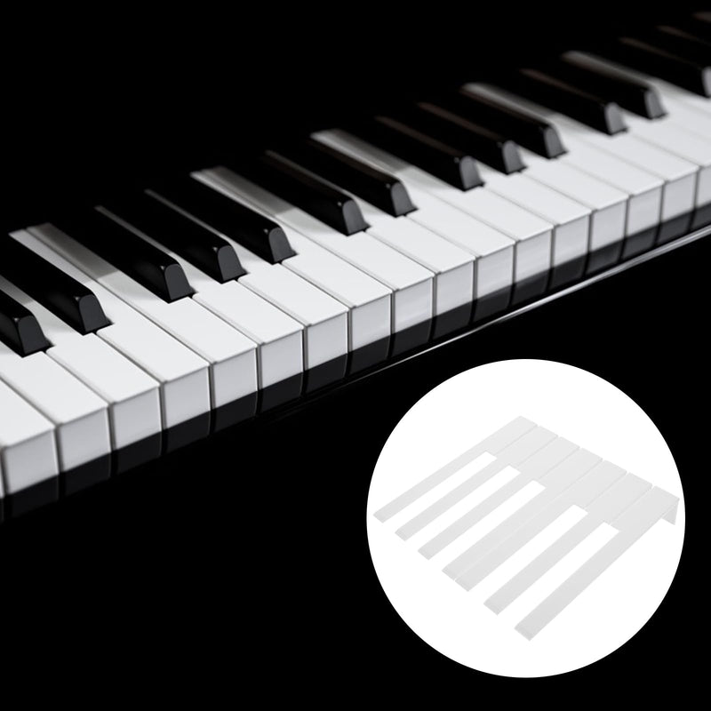 52Pcs Acrylic Piano Keytops Replacement Set for Upright Piano Professional Repair Tools for Key Restoration and Maintenance White 15.8X2.3X1.2CM
