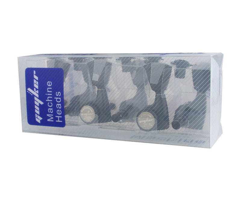 Guyker 6Pcs Guitar Locking Tuners (3L + 3R Handed) – 1:21 Lock String Sealed Tuning Key Pegs Machine Heads with Keystone Knob Replacement for LP, SG, TL Style Electric or Acoustic Guitars – Black Black - Ratio 1:21
