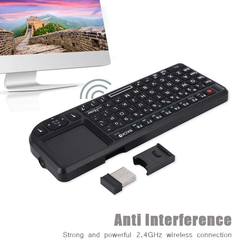 2.4GHz Wireless Touchpad Keyboard, RT-MWK02 Rechargeable Ultra-Thin Mini USB Backlit Keyboard for HTPC, for PS3/for PS4, 360 and ONE