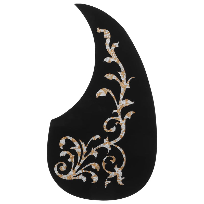 [AUSTRALIA] - Acoustic Guitar Pickguard White Vine Patterned Self-Adhesive Pickguard – 128MM Scratch Plate Replacement, Easy Install, Decorative Guard Sticker 