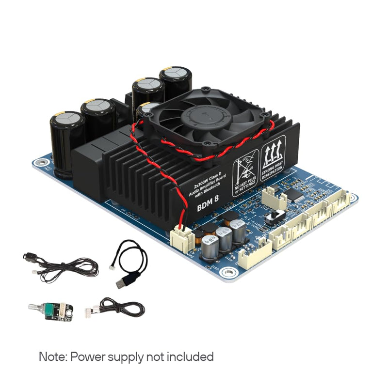 TPA3255 DSP PC UI 300W x 2 Stereo Bluetooth 5.3 High Power Audio Amplifier Board, DC18-48V AUX Input with Volume Control for Home Theater and Speakers DIY BDM8