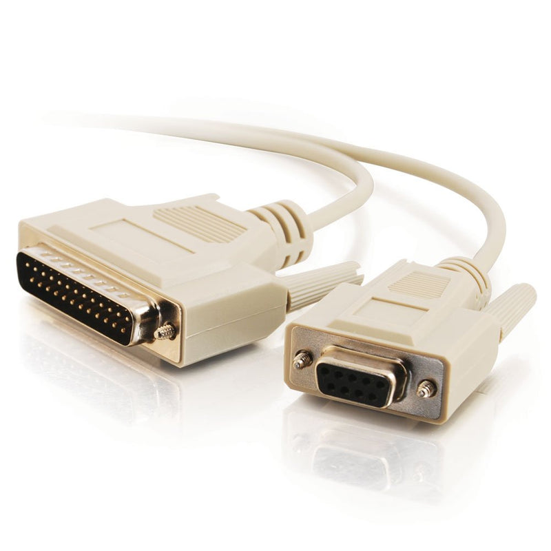 [AUSTRALIA] - C2G/ Cables To Go C2G 03019 DB25 Male to DB9 Female Serial RS232 Null Modem Cable, Beige (6 Feet, 1.82 Meters) 