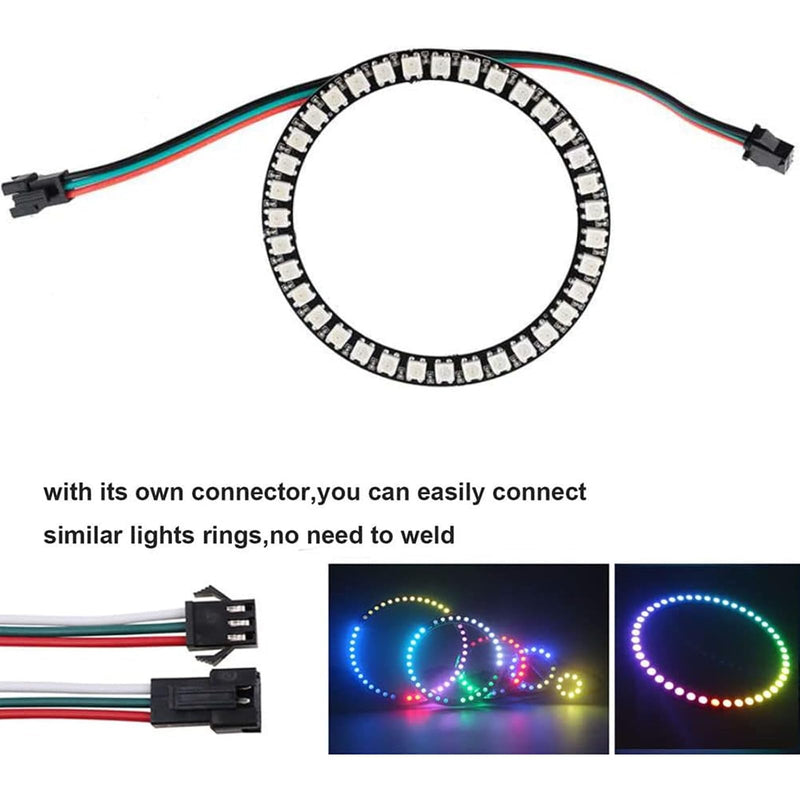 Sparkleiot WS2812B Pixel Ring 35 LEDs 5050 RGB - Individually Addressable Full Colour LED Ring with Integrated WS2812 IC for Arduino, Raspberry Pi, ESP8266 (DC5V + LED Controller)