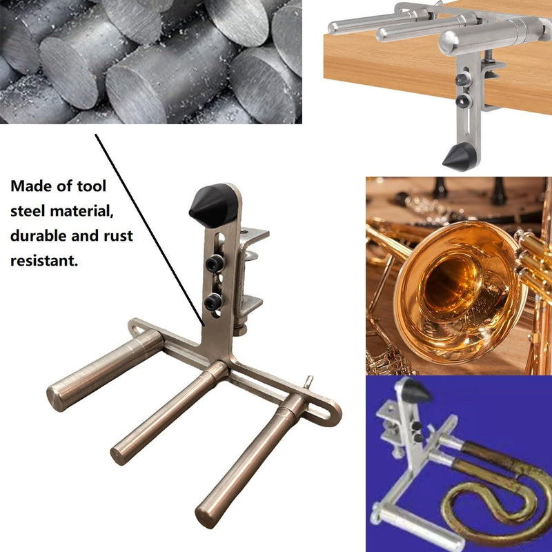 Trumpet Repair Tool Tuning Tube Sanding Support Frame Tool for Sax Horn Trombone Flute Clarinet Oboe Instrument, Multifunctional Polishing Bracket Brass Winds Instrument Repair Tool