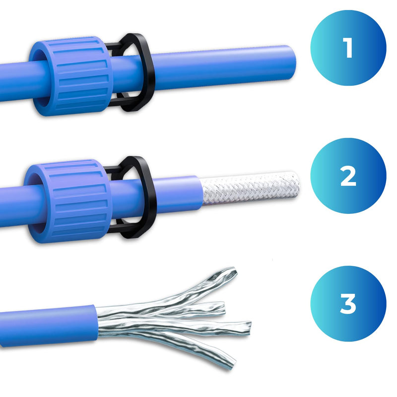 10 x RJ45 Connector CAT 8 - Tool-Free Network Connector for Ethernet, Installation Cable & Network Cable | Gigabit Enabled, STP Shielded, 40 Gbit/s, Gold-Plated Contacts 10 Stück