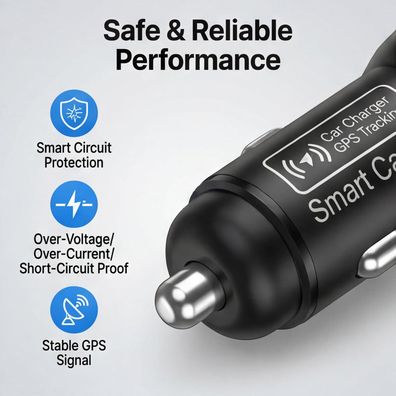 Car GPS Tracker & Charger, GPS Tracker for Vehicles, GPS Locator for Anti-Theft & Real-Time Parking Location, No Monthly Fee, No SIM Card, Only with iOS, Perfect for Cars Trucks Family Fleets Black