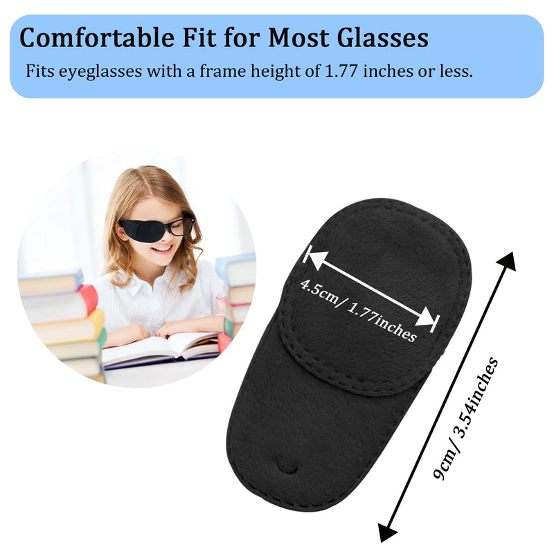 4pcs Eye Patches for Glasses Medical Eye Patch Treating Lazy Eye Amblyopia Strabismus Improve Vision Reusable Soft Eye Patch for Kids, Black