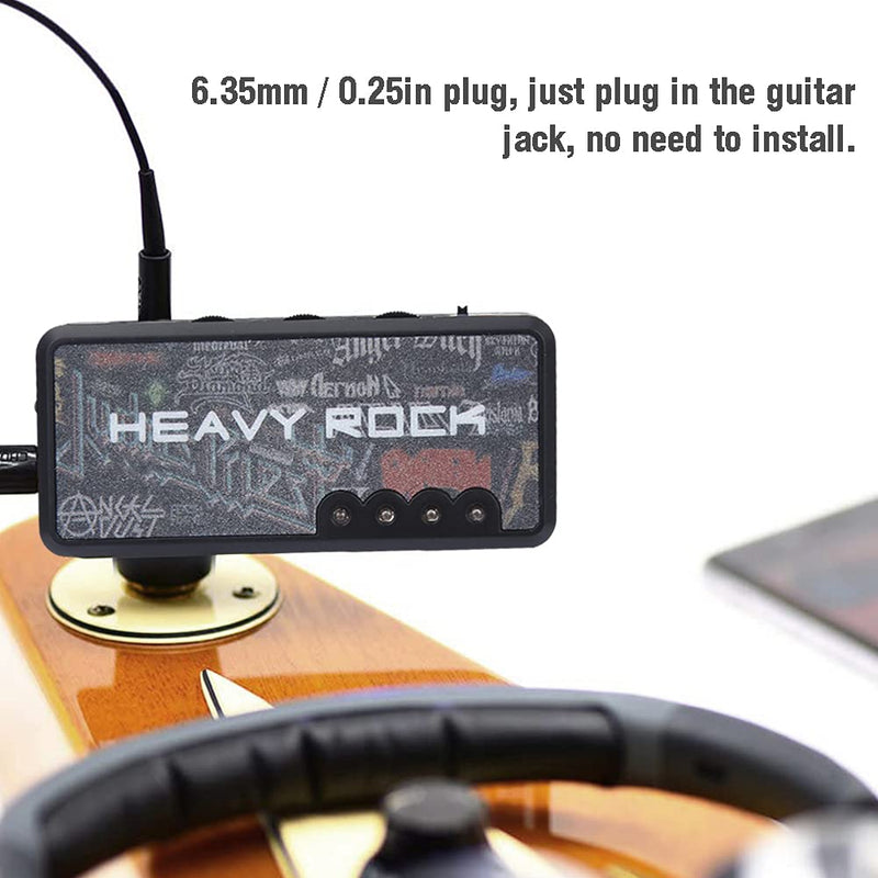 [AUSTRALIA] - Guitar Headphone Amp, Bass Headphone Amp Portable Guitar Amp Mini Plug Guitar Amplifier Rechargeable Electric Guitar Bass Amp for Electric Guitar 